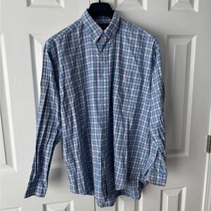 Polo Ralph Lauren Blue Pink White Plaid Blake Shirt Men’s Size L